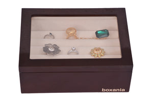 Boxania Wooden Rings Box High Glossy British Walnut Finish