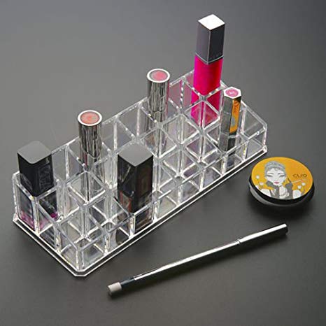 Premium 24 Compartment Acrylic Makeup Organizer, Transparent