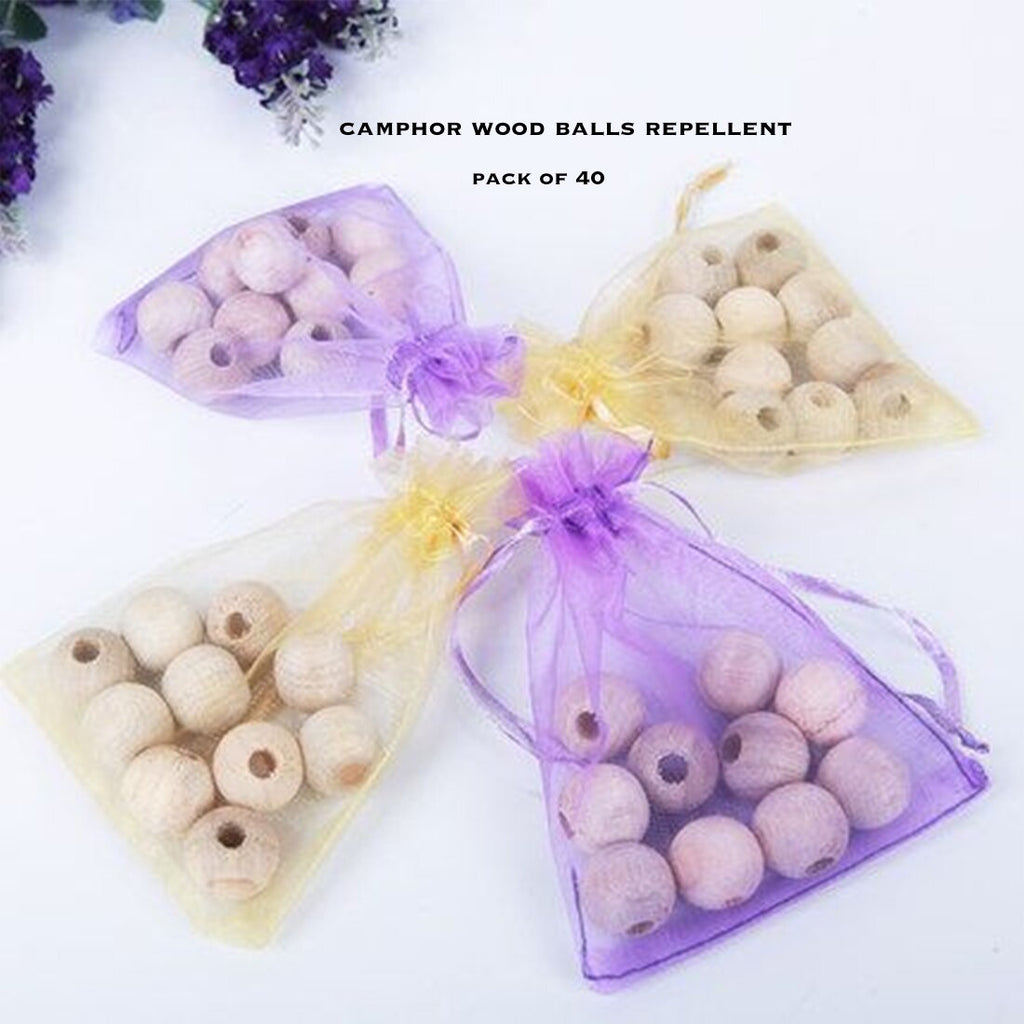 Clean Living™ Natural Camphor Wood Balls Repellent (Pack of 40)