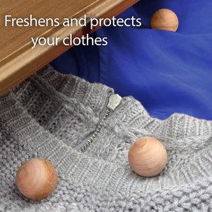 Clofend™ Natural Camphor Wood Balls for Wardrobe Clothes Drawers Removes Insects Mildew Moisture Mold Fragrance Closet Repellent (Pack of 40)