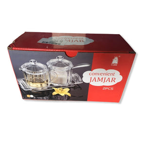 Premium Acrylic Jamjar - 2 pcs set with tray