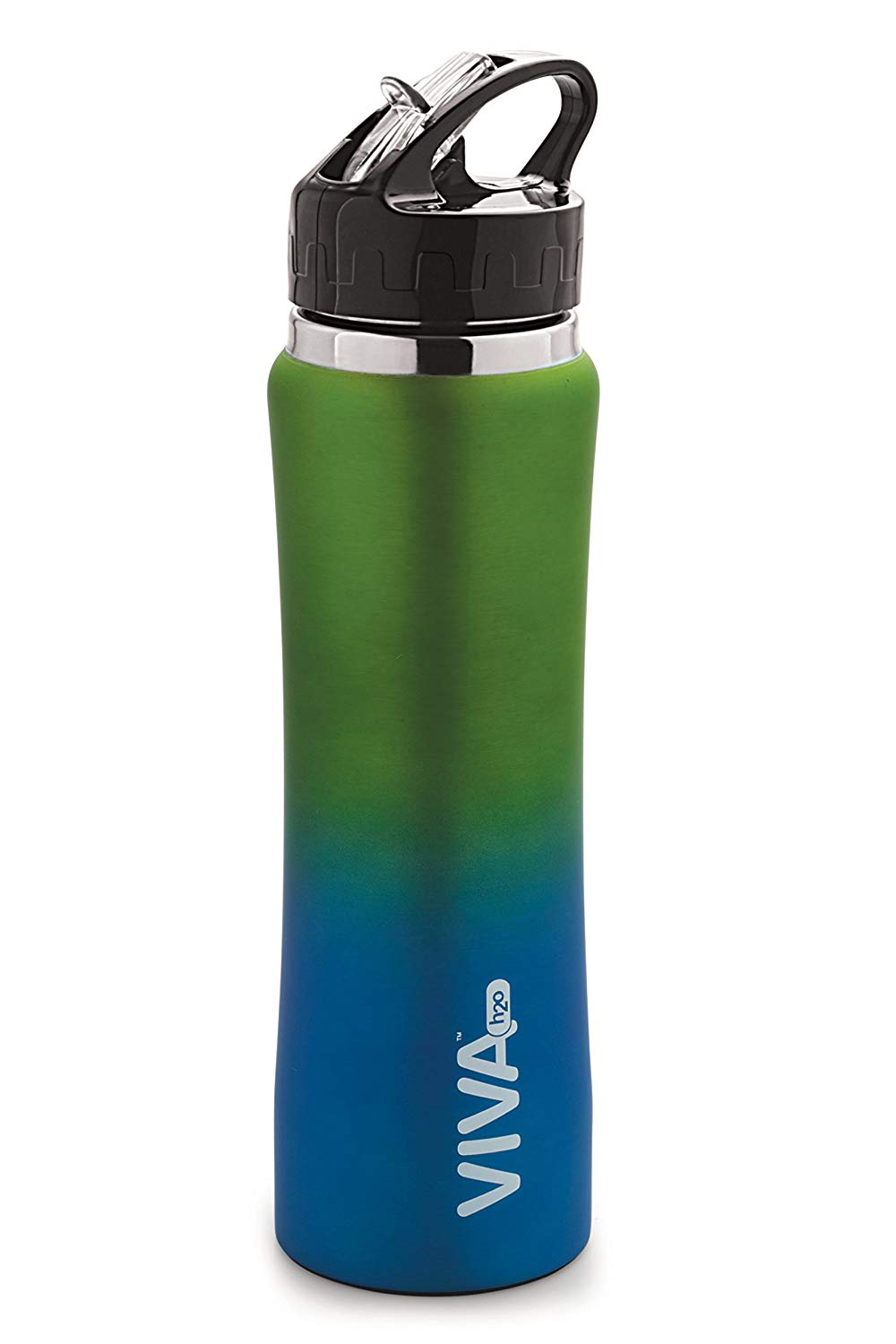 Stainless Steel Water Bottle, Double Wall Vacuum Insulated Travel Mug 100% Leak & Sweat Proof BPA Free, Cold 12 Hrs / Hot 12 Hrs Perfect for Camping, Cycling, Gym, School 750 ML by VIVA h2o