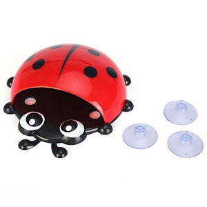 Ladybug Shape and Wall Mounting Suction Cups Toothpaste and Toothbrush Holder - 1 pc, Mix colours