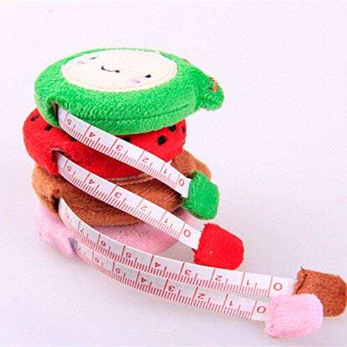 Boxania® 4 pcs 1.5m Cartoon Plush Tape Measure Retractable Ruler tape Portable Sewing Tool (Mix Different Colours)