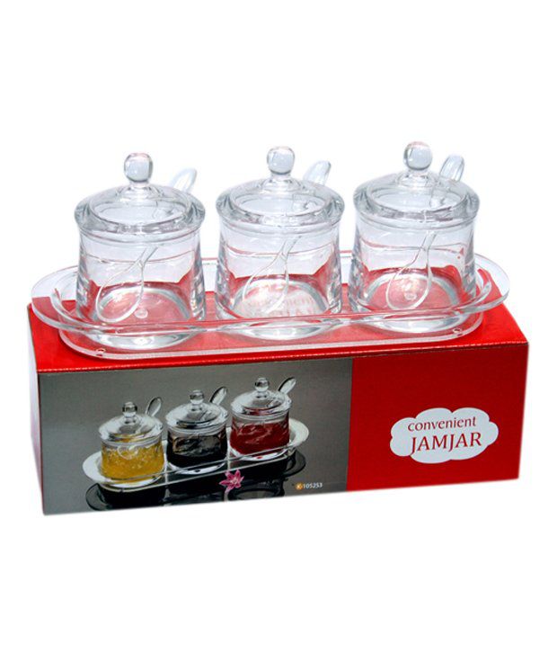 Premium Quality Clear Acrylic Convenient Jamjar - 3  (Clear)