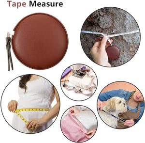 1 pc Colourful Pu Leather Soft Tape Measure for Body Sewing Tailor Cloth Dieting, Retractable Tape Measuring Dual Sided 60 Inch/ 1.5 M