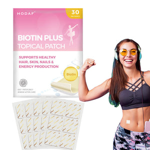 Biotin Plus Topical Patches I Increases hair growth, skin radiance, nail growth and Energy Production I 30 Days Supply