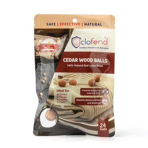 Clofend™ 24 pcs Natural Cedar Wood Clothes Protection Balls Non Toxic Repellent Clothes Wardrobe Closet Blankets Storage Drawer Mildew Mold Moisture Prevention (24 Cedar Balls)