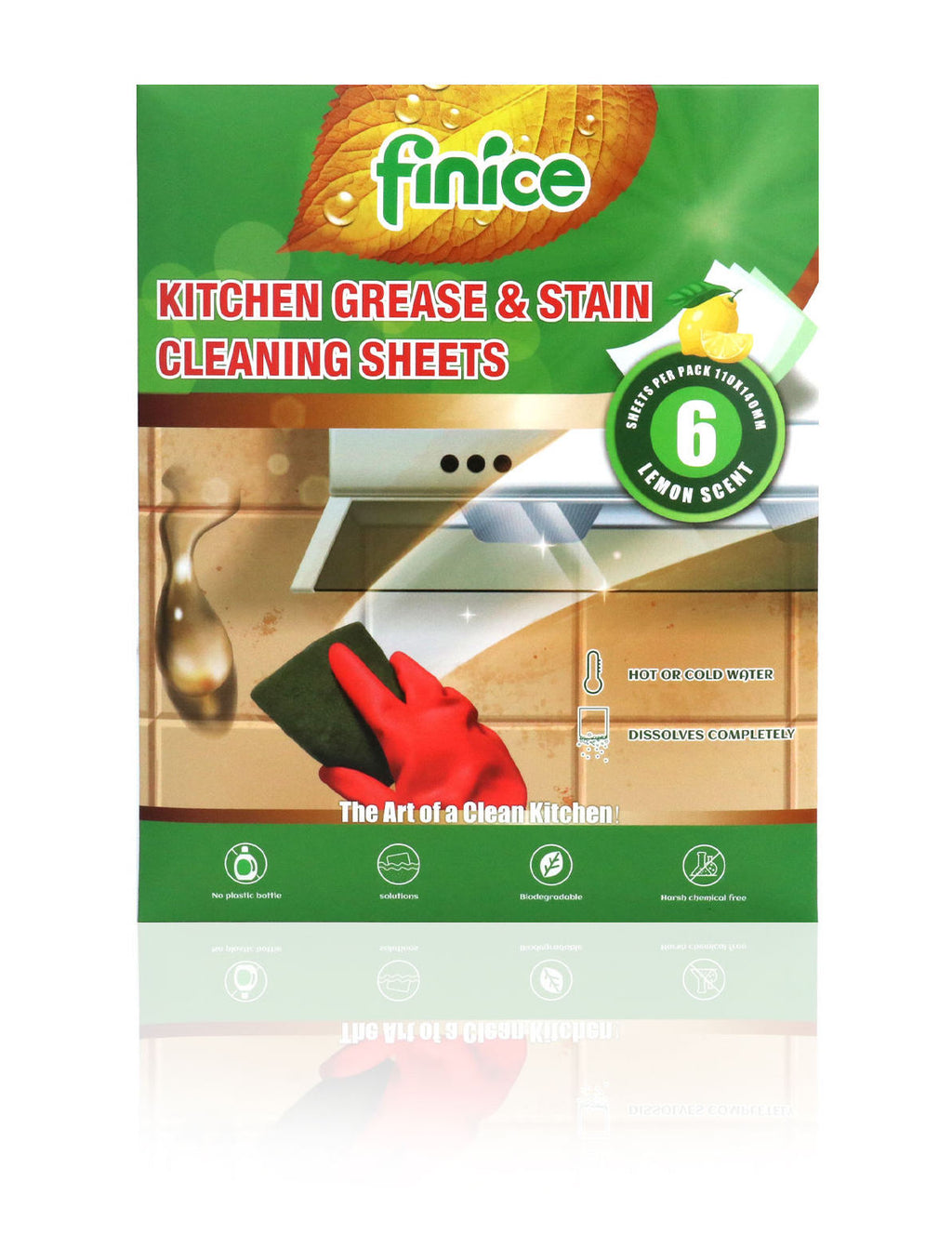 Finice Kitchen Grease & Stain Cleaning Sheets - 6 sheets