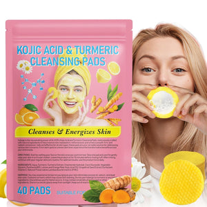 Kojic Acid and Turmeric Cleansing Pads for Face,Suitable for All Skin Types - 40 pcs