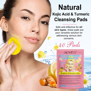 Kojic Acid and Turmeric Cleansing Pads for Face, Dark Spots, Kojic and Turmeric Cleansing Pads, Suitable for All Skin Types - 40 pcs