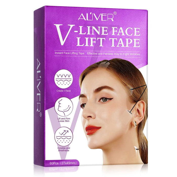 Boxania® 60 pcs V-Line Face Lift Tape Invisible Thin Adhesive Face Lift tape Instant Wrinkle Jowl Tightening