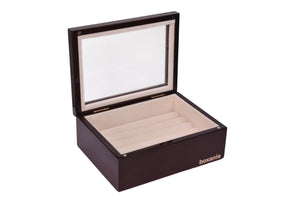 Boxania Wooden Rings Box High Glossy British Walnut Finish