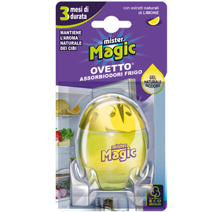 Mister Magic® Fridge Odor Absorber I Made in ITALY I with Bicarbonate and Sea Salt, Keeps Food Aroma Unaltered,