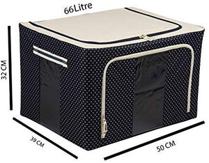 Boxania® Living Box - Wardrobe Organizer, Cloth Storage Bags with Zip - 66 Litre, Pack of 1
