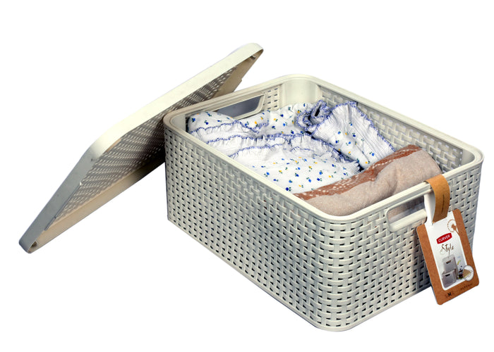 Curver Style storage box with Lid (White) - 3 sizes