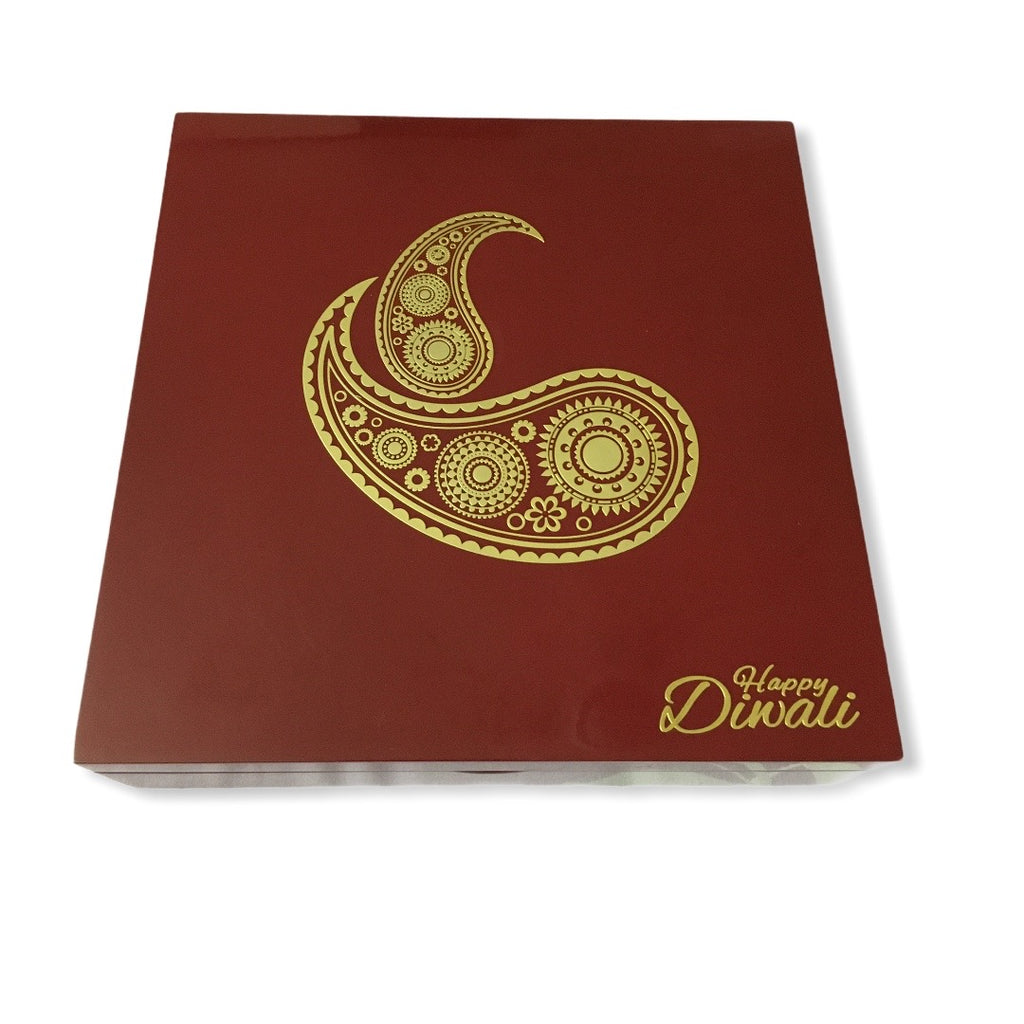 Premium Wooden Diwali Gift Box - 8.5" L x 8.5" W x 2" H
