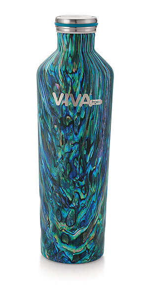 Stainless Steel Water Bottle, Double Wall Vacuum Insulated Travel Mug 100% Leak & Sweat Proof BPA Free, Cold 12 Hrs / Hot 12 Hrs Perfect for Camping, Cycling, Gym, School 750 ML by VIVA h2o