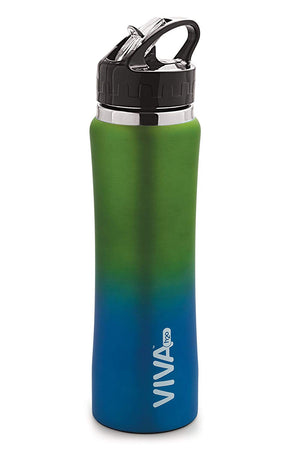 Stainless Steel Water Bottle, Double Wall Vacuum Insulated Travel Mug 100% Leak & Sweat Proof BPA Free, Cold 12 Hrs / Hot 12 Hrs Perfect for Camping, Cycling, Gym, School 750 ML by VIVA h2o