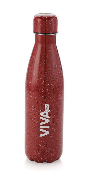 Stainless Steel Water Bottle, Double Wall Vacuum Insulated Travel Mug 100% Leak & Sweat Proof BPA Free, Cold 12 Hrs / Hot 12 Hrs Perfect for Camping, Cycling, Gym, School 500 ML by VIVA h2o