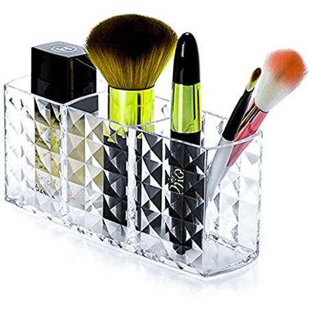 CHANEL Acrylic Makeup Storage Brush Mirror Holder Organizer Box  5.12x5.12x4.33"