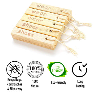 BOXANIA® Camphor Wooden Sticks with Aromatic Fragrance, Set of 5, Repels Insects Cockroaches Bugs