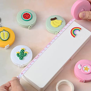 1pc Measuring Tape for Body Cartoon Nature Objects Plants Animal Fruit Cute Double-Sided Retractable Ruler Sewing Tool 150cm/60 Inch Portable Tailor's Ruler Children