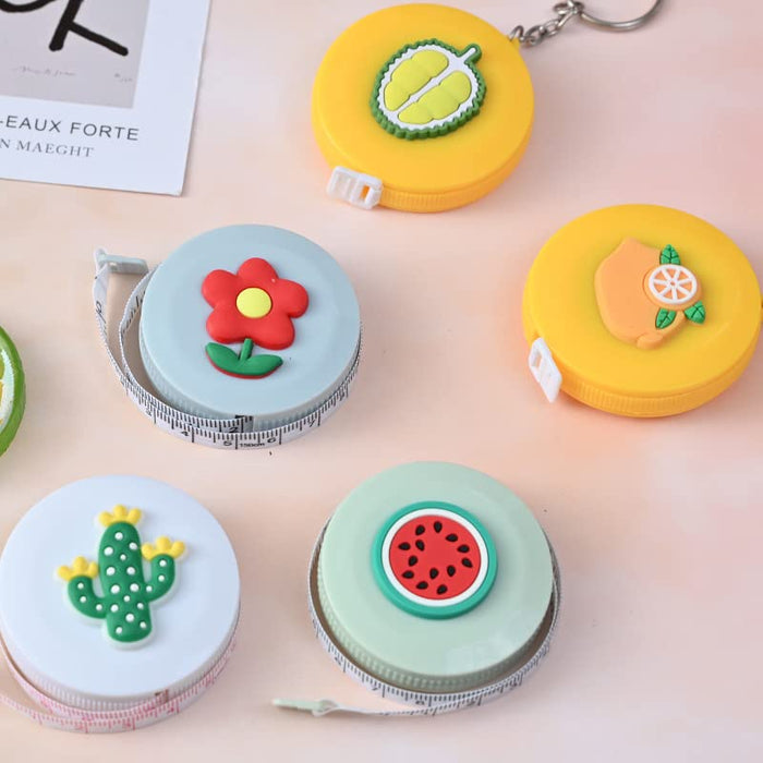 1pc Measuring Tape for Body Cartoon Nature Objects Plants Animal Fruit Cute Double-Sided Retractable Ruler Sewing Tool 150cm/60 Inch Portable Tailor's Ruler Children