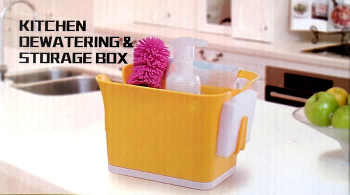BOXANIA® Kitchen Dewatering & Storage Box Sink Drainer Cleaning - Mix Colour