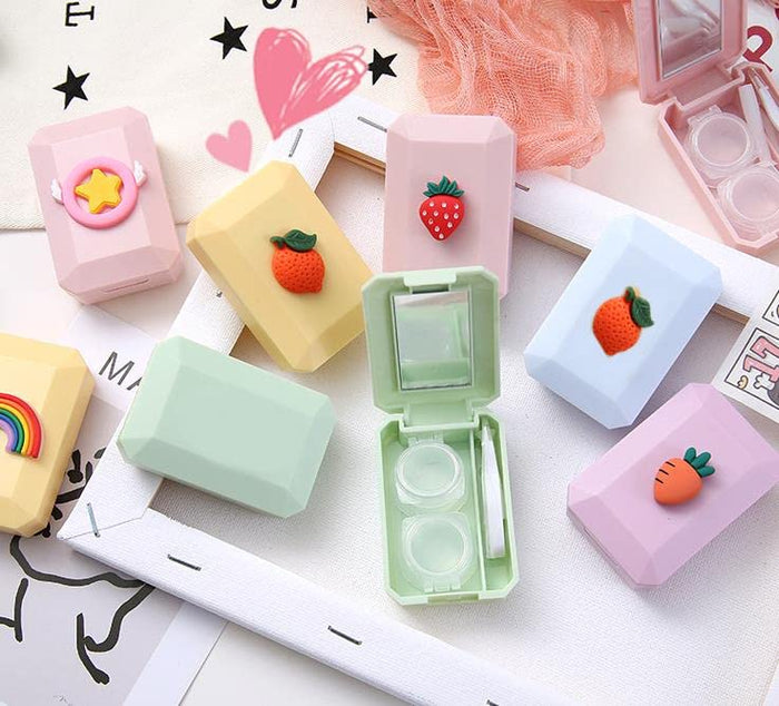 1 pc Cartoon Contact Lens Case and Mirror Box Container Set Travel Storage (Assorted Colour)
