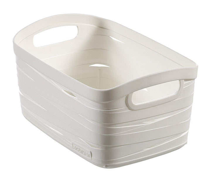 Curver Polypropylene Ribbon Basket, 8 litres (White)