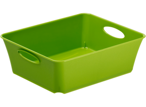 green plastic basket