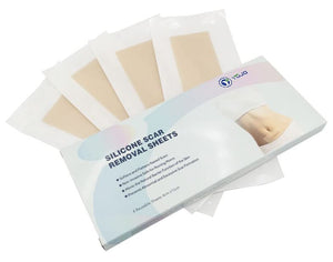 Premium 4 pcs Silicon Scar Removal Sheets Keloid, C Section, Post Surgery & Acne Scars Treatment - 2 Month Supply - Silicon Soft Long Strips & Sheets - Healing Alternative to Gel, Tape, & Cream, Reusable and Washable 4x15cm - Set of 4 sheets