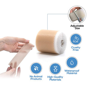 Patcheal Medical Soft Silicone Gel Tape for Scar Removal, Tear Silicone Tape Roll, For Hypertrophic Scars and Keloids Caused by Surgery, Pain-Free Removal, Water-proof - 3 Sizes