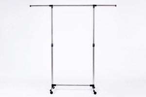 Boxania Stainless Steel Single Pole Telescopic Movable Clothes Rack (Silver)