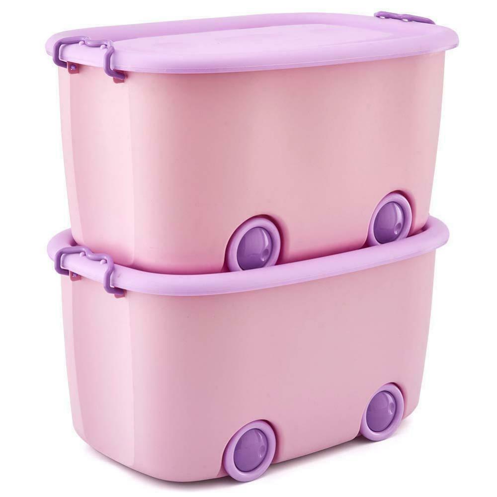 Stackable Toy Storage Box with Wheels, Big pc - Main Image