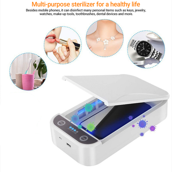 Boxania® Portable Disinfecting UV Sterilisation Mobile Phone Masks etc Sterilizer  Germicidal  Box - White